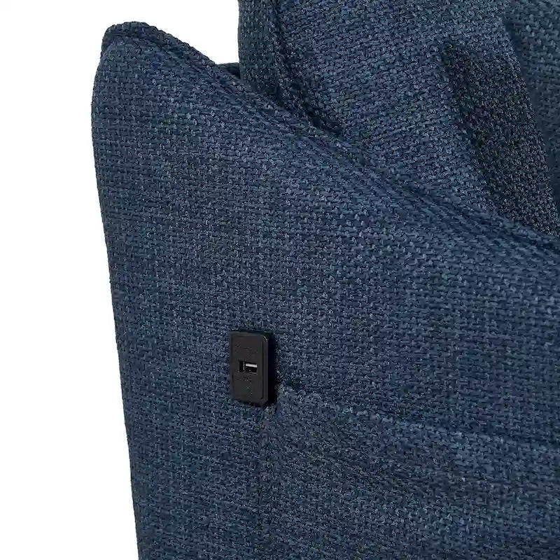 Canapé 2,5 places avec port de charge USB et pieds en métal