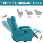 Fauteuil inclinable manuel en tissu avec fonction bascule et pivotante pour le salon