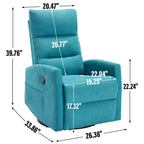 Fauteuil inclinable manuel en tissu avec fonction bascule et pivotante pour le salon