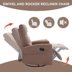 Fauteuil inclinable manuel en tissu avec fonction bascule et pivotante pour le salon