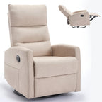 Fauteuil inclinable manuel en tissu avec fonction bascule et pivotante pour le salon