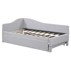 Lit de repos capitonné en forme de L, format simple, avec lit gigogne escamotable
