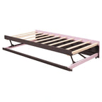 Lit de repos capitonné en forme de L, format simple, avec lit gigogne escamotable