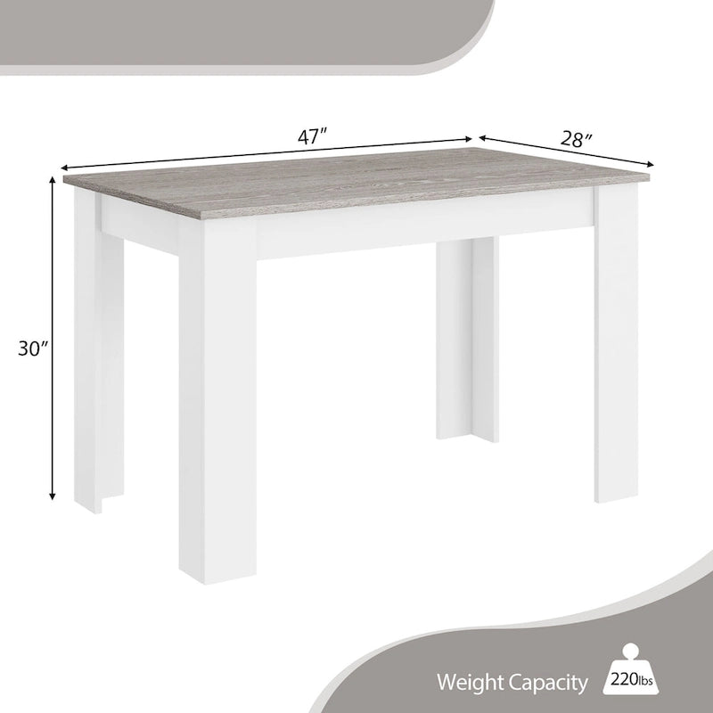 Table de salle à manger 47 pouces Table à manger de cuisine rectangulaire pour