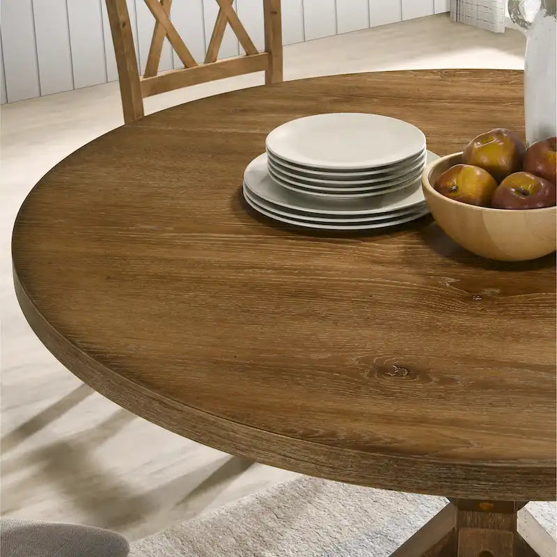 Table de salle à manger hauteur comptoir, table de cuisine ronde 5 pièces avec table ronde et 4 chaises de salle à manger rembourrées