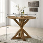 Table de salle à manger hauteur comptoir, table de cuisine ronde 5 pièces avec table ronde et 4 chaises de salle à manger rembourrées