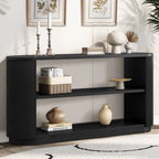 58.9 Table console moderne pour entrée, Table de canapé étroite avec étagère ouverte pour usage multifonctionnel