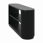 58.9 Table console moderne pour entrée, Table de canapé étroite avec étagère ouverte pour usage multifonctionnel