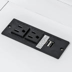 Lit escamotable Twin XL avec bureau et lumière LED, cadre en bois massif avec station de recharge USB, pour petits espaces et bureaux à domicile