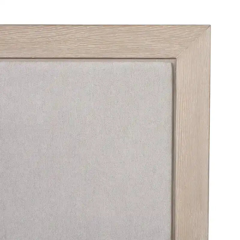 Lit capitonné en tissu et bois massif, style classique moderne