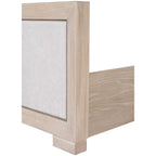 Lit capitonné en tissu et bois massif, style classique moderne
