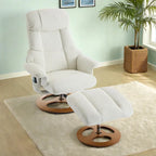 Fauteuil de massage inclinable pivotant à 360° avec ottoman, massage et siège chauffant