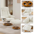 Fauteuil de massage inclinable pivotant à 360° avec ottoman, massage et siège chauffant