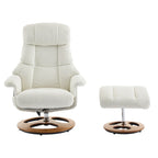 Fauteuil de massage inclinable pivotant à 360° avec ottoman, massage et siège chauffant