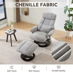 Fauteuil de massage inclinable pivotant à 360° avec ottoman, massage et siège chauffant