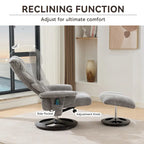 Fauteuil de massage inclinable pivotant à 360° avec ottoman, massage et siège chauffant
