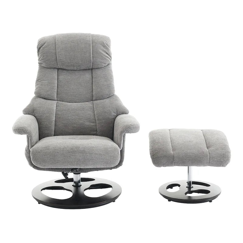 Fauteuil de massage inclinable pivotant à 360° avec ottoman, massage et siège chauffant