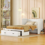 Lit escamotable Full Pine Murphy avec ports USB et tiroir