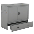 Lit escamotable Full Pine Murphy avec ports USB et tiroir