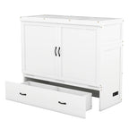 Lit escamotable Full Pine Murphy avec ports USB et tiroir