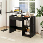 Bureau informatique relevable avec rangements cachés - Voir détails
