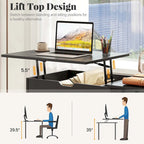 Bureau informatique relevable avec rangements cachés - Voir détails