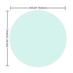 Dessus de table rond en verre trempé, verre clair à bord biseauté poli et épais