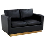 Causeuse moderne en cuir avec base et coussins dorés - 55.9