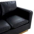 Causeuse moderne en cuir avec base et coussins dorés - 55.9