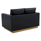 Causeuse moderne en cuir avec base et coussins dorés - 55.9