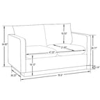 Causeuse moderne en cuir avec base et coussins dorés - 55.9