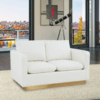 Causeuse moderne en cuir avec base et coussins dorés - 55.9