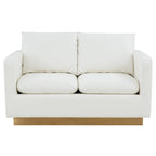Causeuse moderne en cuir avec base et coussins dorés - 55.9