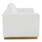 Causeuse moderne en cuir avec base et coussins dorés - 55.9