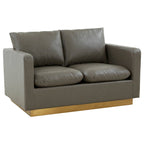 Causeuse moderne en cuir avec base et coussins dorés - 55.9