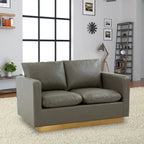 Causeuse moderne en cuir avec base et coussins dorés - 55.9