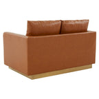 Causeuse moderne en cuir avec base et coussins dorés - 55.9