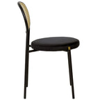 Lot de 4 chaises de salle à manger modernes Euston avec dossier en osier et assise en velours rembourré pour la maison, le bureau, le salon et la cuisine