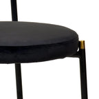 Lot de 4 chaises de salle à manger modernes Euston avec dossier en osier et assise en velours rembourré pour la maison, le bureau, le salon et la cuisine