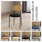 Lot de 4 chaises de salle à manger modernes Euston avec dossier en osier et assise en velours rembourré pour la maison, le bureau, le salon et la cuisine
