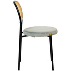 Lot de 4 chaises de salle à manger modernes Euston avec dossier en osier et assise en velours rembourré pour la maison, le bureau, le salon et la cuisine