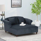 Méridienne double capitonnée contemporaine avec oreillers décoratifs – 63,00 L x 58,50 l x 34,50 H