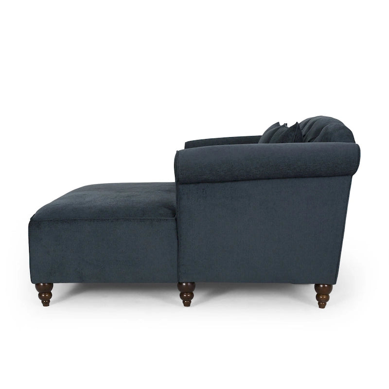 Méridienne double capitonnée contemporaine avec oreillers décoratifs – 63,00 L x 58,50 l x 34,50 H