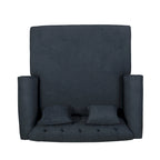 Méridienne double capitonnée contemporaine avec oreillers décoratifs – 63,00 L x 58,50 l x 34,50 H