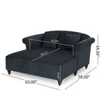 Méridienne double capitonnée contemporaine avec oreillers décoratifs – 63,00 L x 58,50 l x 34,50 H