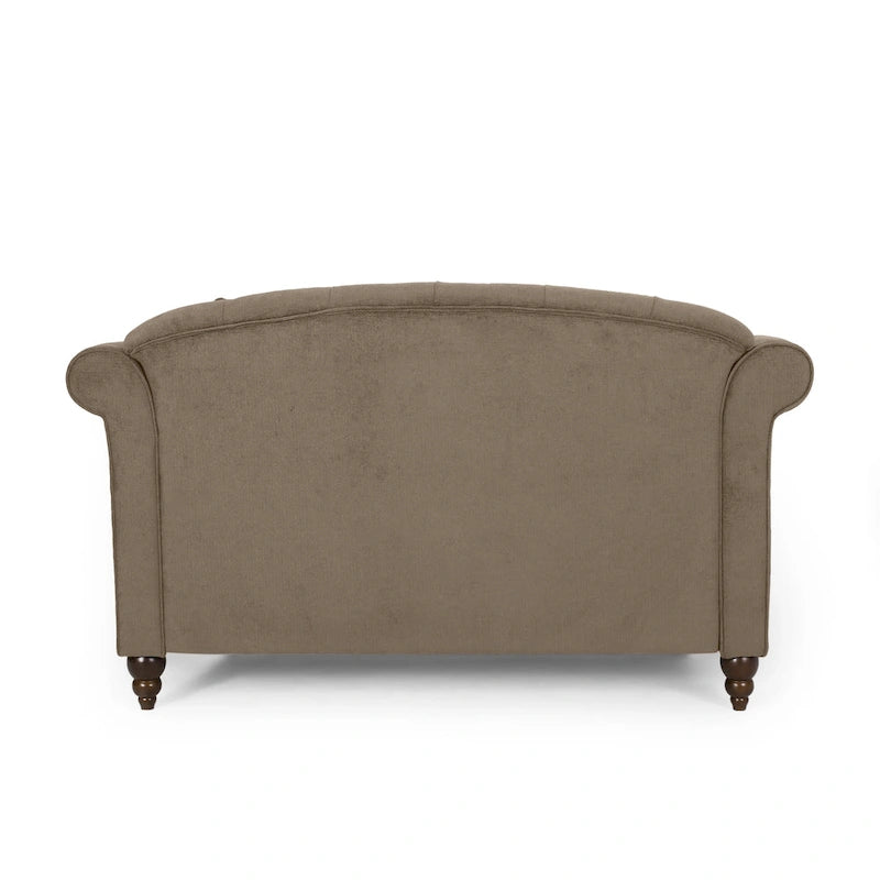 Méridienne double capitonnée contemporaine avec oreillers décoratifs – 63,00 L x 58,50 l x 34,50 H