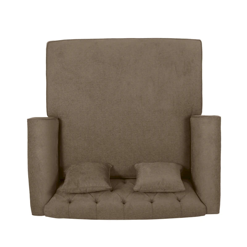 Méridienne double capitonnée contemporaine avec oreillers décoratifs – 63,00 L x 58,50 l x 34,50 H