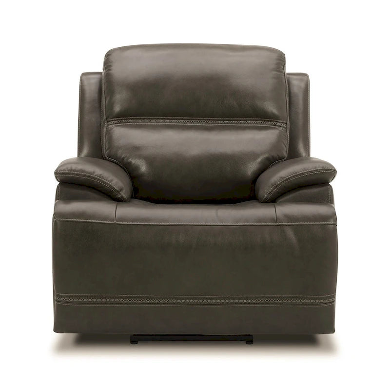 Fauteuil inclinable électrique en cuir – Fauteuil rembourré gris graphite