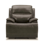 Fauteuil inclinable électrique en cuir – Fauteuil rembourré gris graphite