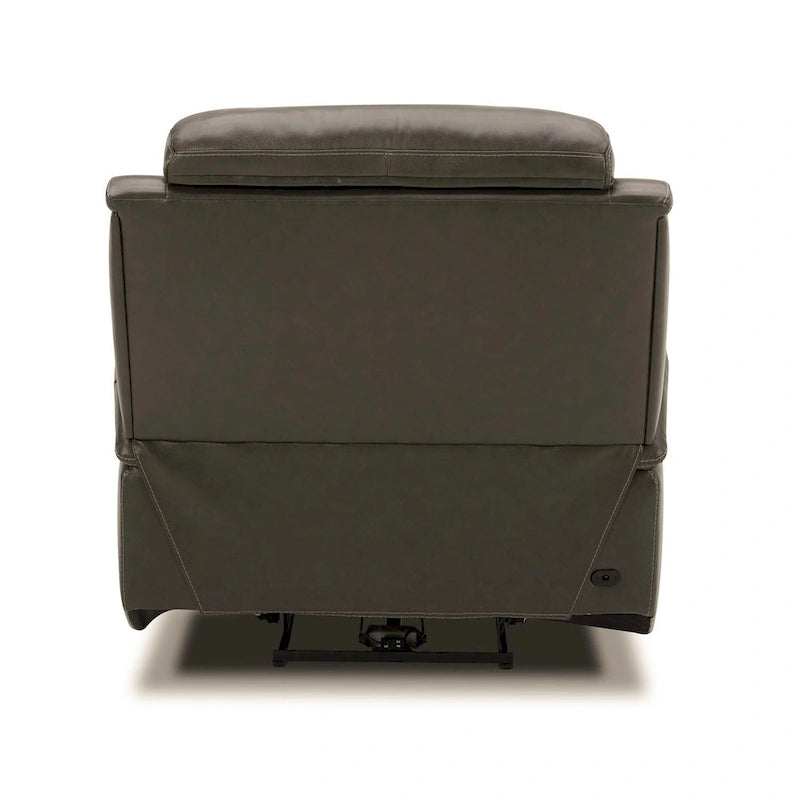 Fauteuil inclinable électrique en cuir – Fauteuil rembourré gris graphite